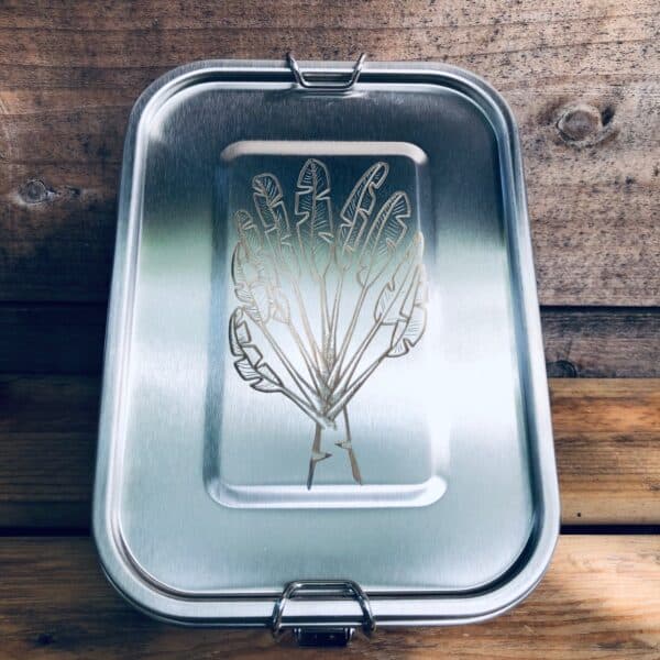Barquette repas inox rectangulaire - Arbre du Voyageur de Pulcerise