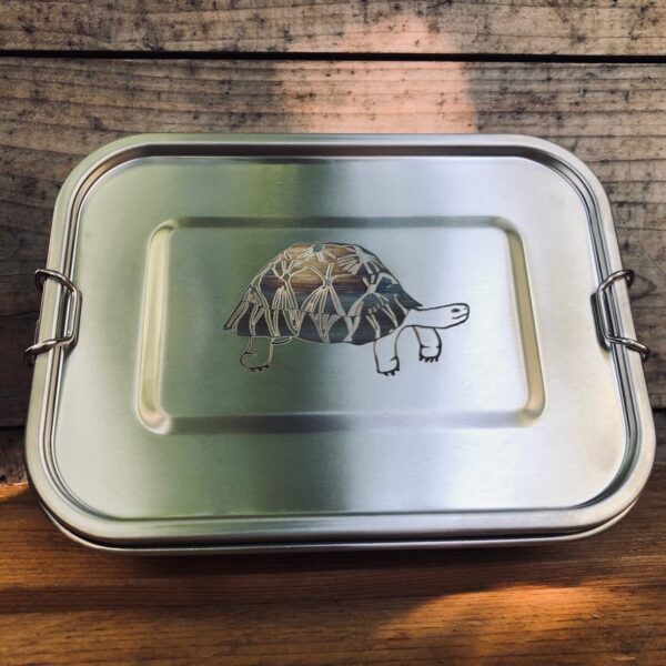 Barquette repas inox rectangulaire - Tortue Radiata de Pulcerise