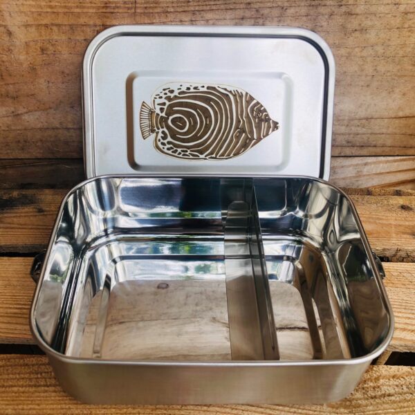 Barquette repas inox rectangulaire - Poisson-ange empereur juvénile – Image 3