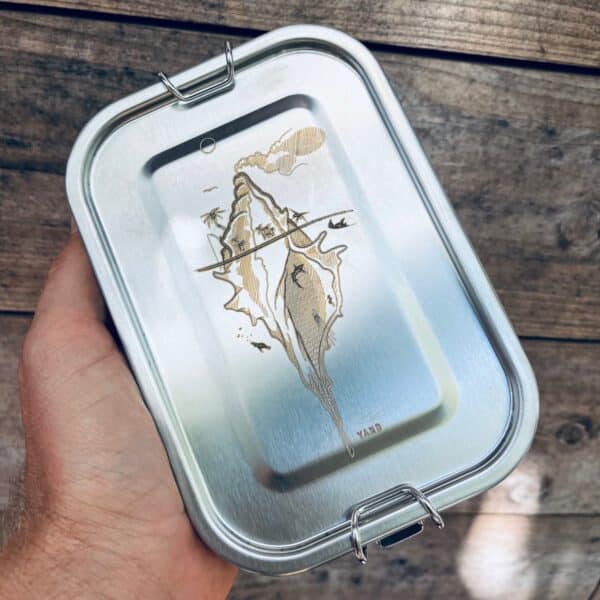 Barquette repas inox rectangulaire - Ile Coquillage de Yano
