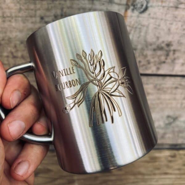 Tasse inox Collab'péi 🇷🇪 - Vanille en fleurs et gousses – Image 3