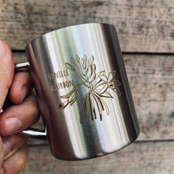 Tasse inox Collab'péi 🇷🇪 - Vanille en fleurs et gousses