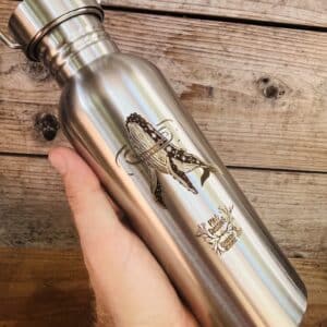 Gourde inox 750mL - BALEINE A BOSSE de Pitis Dessins